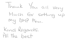 Client thank you letter for debt advice