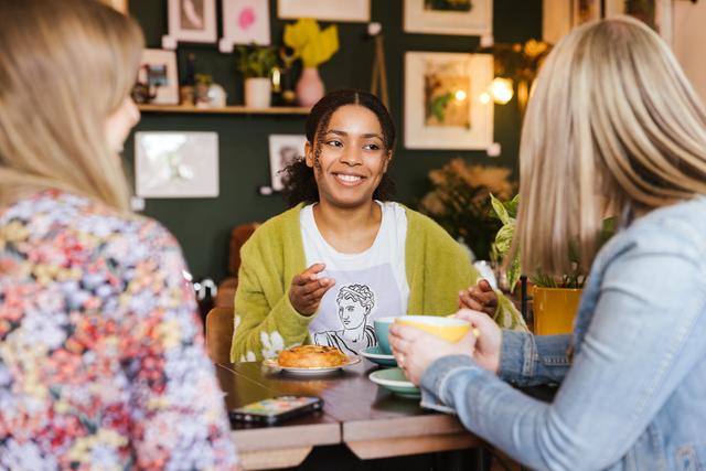 Woman in twenties out with friends