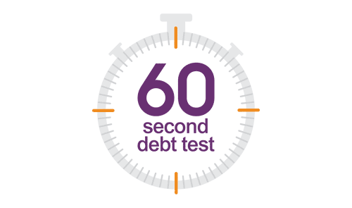 60 second debt test logo