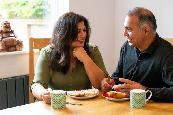 Couple eating at the table