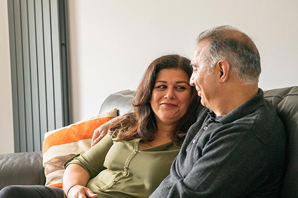 couple on sofa