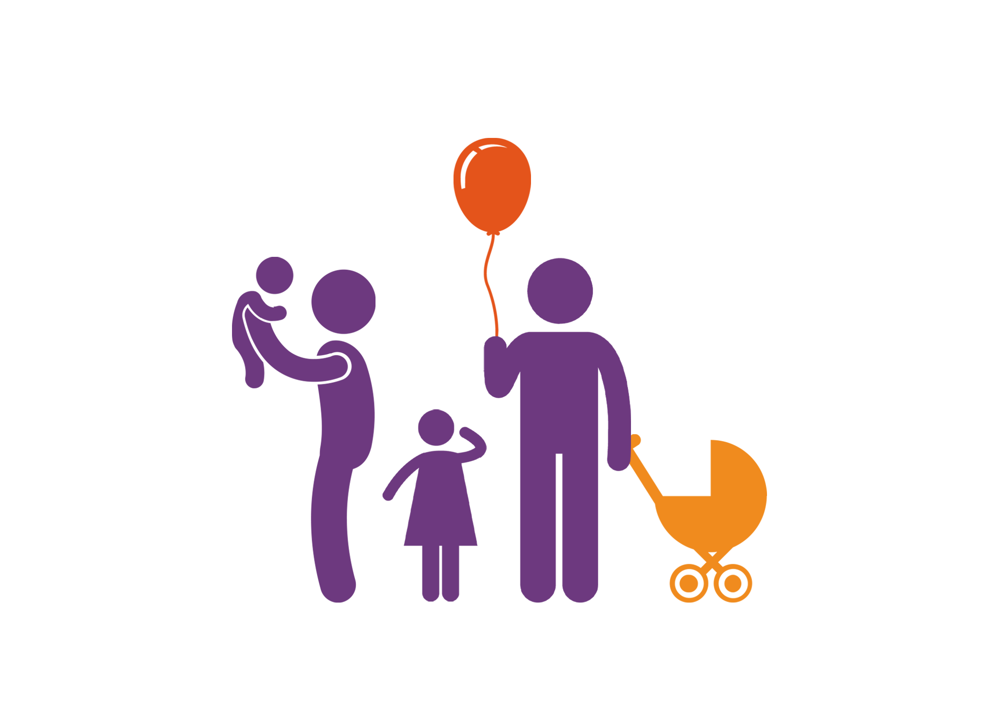 family with balloon