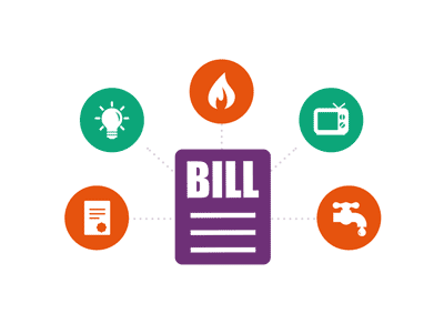 Purple bills icon