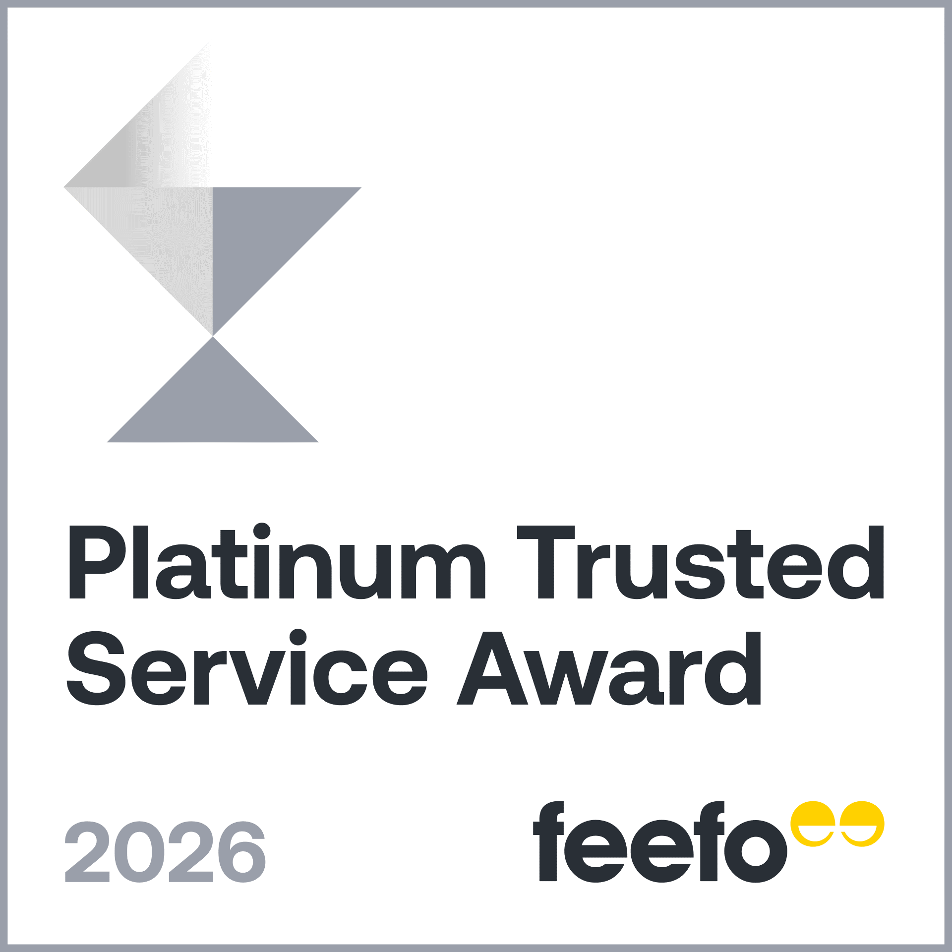 Feefo platinum trusted service award