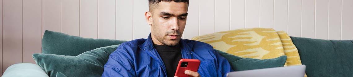 Man looking at phone