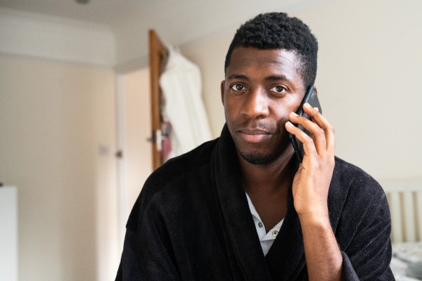 man on phone