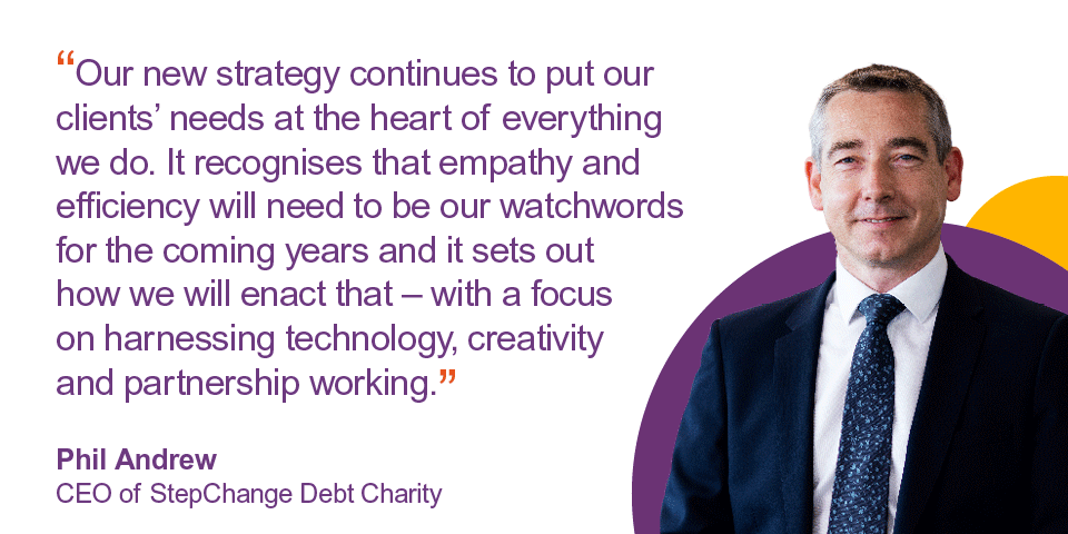 Quote from Chief Executive, Phil Andrew. Our strategy puts our clients' needs at the heart of everything we do.