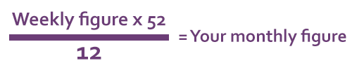 Weekly to monthly calculation